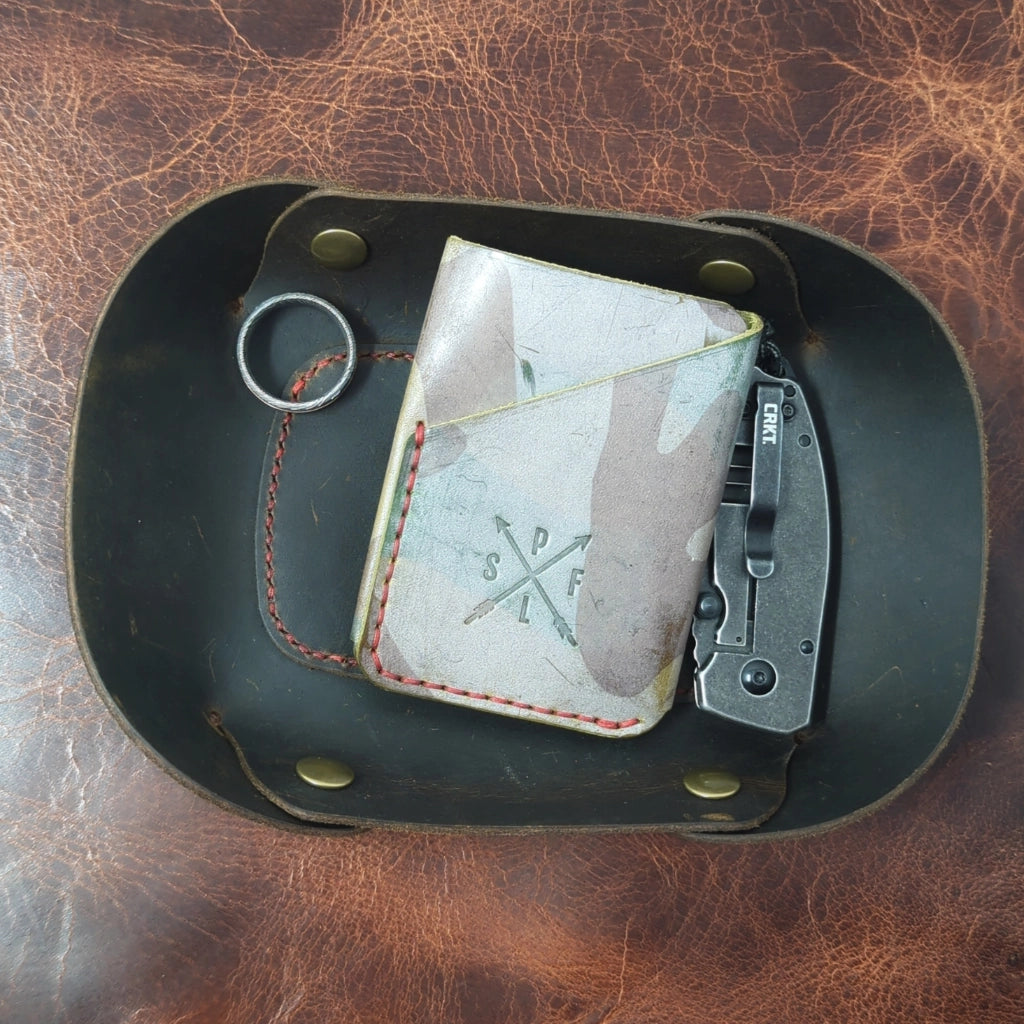 Hand-Stitched Leather Valet Tray, Small